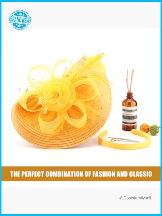 Fascinator Hat with Headband and Clip - Tea Party Church Derby Headwear Mesh